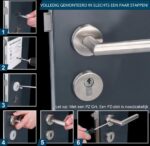 Deurbeslag Complete Set - Roestvrijstalen Deurkruk met Rozet - Deurklink - Zilver - Afbeelding 2