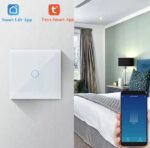 Lichtschakelaar Touch WIFI 1 gang 1 Weg 220V Compatibel met Alexa, Schakelaar Licht Glas Screen Wandschakelaar Tuya Smart Life App Bediening Wit - Afbeelding 2