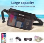 Waterdichte tas met verstelbare riem, waterdichte tas, onderwatertelefoonhoes, waterdichte heuptas voor watersport, strand, zwemmen, boottochten enz, zwart en grijs. - Afbeelding 2