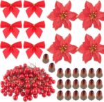 180 stuks kerstkrans accessoires kunstbessen eikel voor kerstkrans decoraties Kerstmis ambacht kerstfeest decor