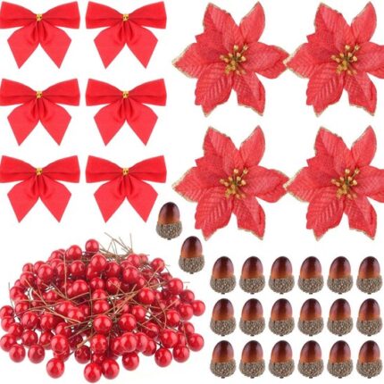 180 stuks kerstkrans accessoires kunstbessen eikel voor kerstkrans decoraties Kerstmis ambacht kerstfeest decor