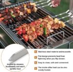 12 stuks grillspiesen, 31 cm grillspiesen, roestvrij staal, sjasliekspiesen, vleesspiesen voor barbecue, lange grillspiesen, kebab spiesen, grill voor kampvuur of grillschaal - Afbeelding 3