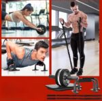 6-in-1 Buikroller en Fitnessset voor Thuisfitness - Effectieve Buikspiertrainer met Weerstandsbanden en Push-ups - Afbeelding 4