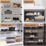 Verstelbare metalen opbergrek voor kledingkast - Zwarte kastorganizer - Uitbreidbaar met spanplank - DIY verdeler voor keuken en badkamer - 84-117,5 cm - Afbeelding 4