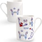 Koffiemok van keramiek, koffiekopjes, theekopjes, groot, 11 oz met woordvrienden, grappige mokken van bone china, cadeaus voor mannen en vrouwen, grappige kopjes voor koffie, latte, thee, cadeaus