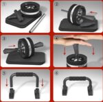 6-in-1 Buikroller en Fitnessset voor Thuisfitness - Effectieve Buikspiertrainer met Weerstandsbanden en Push-ups - Afbeelding 5