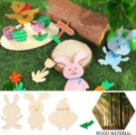 Pakket van 4 Houten Hangers Pasen om te Schilderen, Paas Hanger Hout, Paas Decoratie, Knutselen, Kinderen Hout, Decoratieve Hanger Houten Pasen, DIY Houten Knutselset met Schildergereedschap. - Afbeelding 4