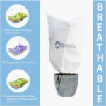 1x Beschermhoes 115x175cm Voor Planten 80g/m² Plantenafdekking met Trekkoord Tegen Vorst Wind en Neerslag,Potplantenzak Wit - Afbeelding 5