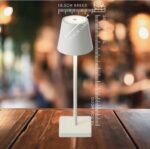 Tafellamp industrieel - USB-C oplaadbaar leeslamp - Dimbare Touch LED Lamp Wit - Zware kwaliteit bureaulamp - Nachtlamp draadloos voor woonkamer & nachtkastje slaapkamer - 38cm bedlamp - Afbeelding 4