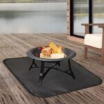 vuurkorf mat - 80 x 60cm - beschermt terrasdek en gazon - hitteschild voor grillmat en open haard tapijten..