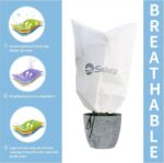 Beschermhoes 80x60cm Voor Planten 80g/m² Plantenafdekking met Trekkoord Tegen Vorst Wind en Neerslag,Potplantenzak Wit - Afbeelding 4