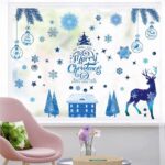 Kerst Raamstickers 9 Vellen, Sneeuwvlokken Rendier, Kerstboom, Huis Raamstickers Dubbelzijdige Stickers voor Glas, Deur, Koelkast, Spiegels, Feest, Huisdecoraties - Afbeelding 3