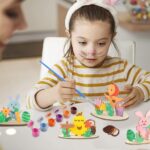 Pakket van 4 Houten Hangers Pasen om te Schilderen, Paas Hanger Hout, Paas Decoratie, Knutselen, Kinderen Hout, Decoratieve Hanger Houten Pasen, DIY Houten Knutselset met Schildergereedschap. - Afbeelding 5