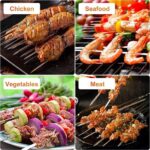 12 stuks grillspiesen, 31 cm grillspiesen, roestvrij staal, sjasliekspiesen, vleesspiesen voor barbecue, lange grillspiesen, kebab spiesen, grill voor kampvuur of grillschaal - Afbeelding 5