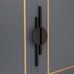 Pakket van 2 kastgrepen, halfronde meubelgrepen, 128 mm, handgrepen met gatenafstand, zwarte handgrepen voor keukenkasten, keukengrepen, zwarte matte deurgrepen. - Afbeelding 2