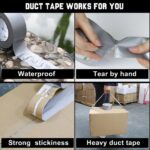 3-pack zilveren duct tape, (5cm)1,89 inch x (32M)35y, waterdicht, laat geen resten achter, zware grijze tape voor verzending, verhuizing, reparatie, industrie en alle weersomstandigheden - Afbeelding 3