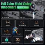 Autofocus Nachtzichtbril in kleur - 4K nachtzichtverrekijker voor volwassenen, 20x zoom voor jacht en veiligheid, infrarood verrekijker met 4 inch scherm (4000 mAh) - Afbeelding 5