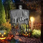 3 Griezelige Enge Hangende Skeletten, 90cm - Halloween Feestdecoratie, Horror Decoratie voor Spookhuis, Tuin, Binnen en Buiten - Stevig en Herbruikbaar - Afbeelding 4