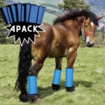 Paardenaccessoires: Set van 4 beenbeschermers voor paarden | Paardenvliegenbeschermers (set van 4), 18" x 14", inclusief reinigingsset | Bescherming van paarden | Paardenaccessoires - Afbeelding 3