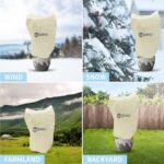 Beschermhoes PF21 230 x 200cm Voor Plantenafdekking met Trekkoord Tegen Vorst Wind en Neerslag,Potplantenzak Beige - Afbeelding 4