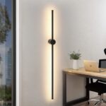 Wandlamp - Binnen Wandlamp - Wandlamp Stok - LED Wandlamp - Zwart - 60CM - Lange Binnenwandlamp Woonkamer - Draaibare Minimalistische Nachtlamp - Warm Wit - 3000K - Bedlamp - 8W - Slaapkamer - Woonkamer - Hal - Kantoor - Trap