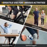 CAMBIVO NS40 Maat M Zwart-Grijs Kniebandage artrose, 2-delig, sportkniebrace met zijdelingse stabilisatoren van PMMA en patellakussen, knieschijf voor meniscusscheur, hardlopen, basketbal - Afbeelding 5