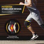 CAMBIVO NS40 Maat M Zwart-Grijs Kniebandage artrose, 2-delig, sportkniebrace met zijdelingse stabilisatoren van PMMA en patellakussen, knieschijf voor meniscusscheur, hardlopen, basketbal - Afbeelding 6