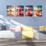 4 stuks Diamond Painting Valentijnsdag 30 x 40 cm Diamond Painting Landschap Strand en Zee 3D Ai Diamond Painting Rose in Fles Volwassenen Crystal Strass Borduurwerk Kruissteek Borduurset Volwassenen - Afbeelding 4