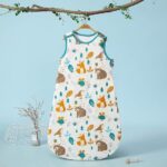 ademend 100% katoen mousseline zachte inbakerdeken | Unisex slaapzak voor babymeisjes en jongens 12 - 18 Monate