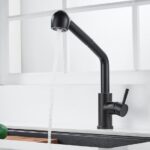 Kraan keuken, zwart, uittrekbaar, keukenkraan, uittrekbaar, van roestvrij staal, 360° draaibaar, eenhands-mengkraan, keuken, armatuur, hoge druk, wastafelarmatuur - Afbeelding 6