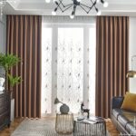 Polyester slaapkamer gordijn 132x 213 cm lang, verduisterende gordijnen 2 panelen set verdikt effen kleur koffie thermisch gordijn 132 cm B x 213 cm L