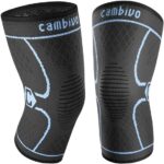 CAMBIVO NS10 Maat XL Kniebraces voor dames en heren, 2 stuks, gecomprimeerde kniesteun, medische kniebeschermers voor hardlopen, meniscusscheuren, artritis, ACL, blauw XL