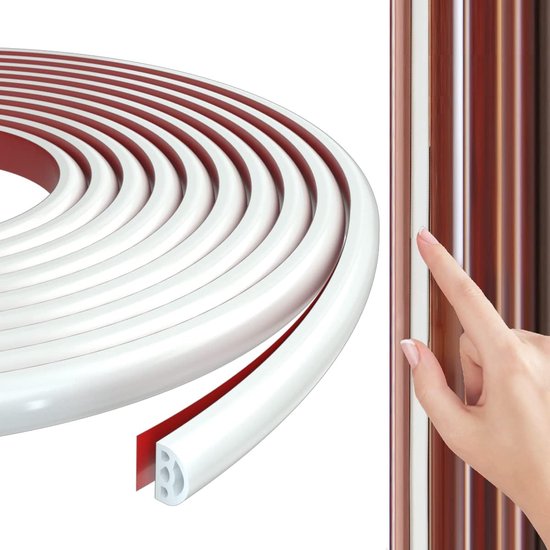 550x550 Afdichtingstape, zelfklevend, deurafdichting, raamafdichting, deurkozijn, rubberen afdichting, waterdichte afdichtingstape, voor deuren, deuren en deuren, afdichtingsband, poreus wit, 6 m - Afbeelding 1