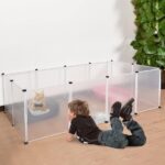 Buitenrek - hok van kunststof, uitloop voor kleine dieren, uitbreidbaar, 145 x 74 x 47 cm.