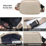 Buiktas voor dames, stijlvol, heuptas, kleine fanny pack, reizen, sport, outdoor, mobiele telefoon, borstzak, crossbody heuptas voor dames en heren, Kaki, Heuptas met verstelbare riem - Afbeelding 5