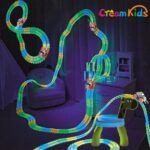 Speelgoedset Racebaan voor Kinderen - 360° Rotatie, Verlichte Raceauto en Flexibele Muur - Perfect Geschenk voor Verjaardag en Kerstmis - Afbeelding 2