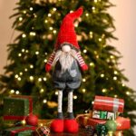 Valery Madelyn Kerstdecoraties met kabouters, vilten beeldje, rode en witte nodische kabouterornamenten, decoraties voor op de schoorsteenmantel, rode en grijze staande decoraties 61 cm. - Afbeelding 2