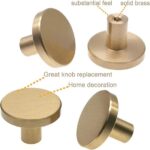 Meubelknop goud, kastknoppen, messing handgrepen voor de winkel rond, 28 mm hardware massief messing ronde kleine gaatjes kleine handgreep, voor kastdeuren en ladekasten, met schroeven (6 stuks) - Afbeelding 3