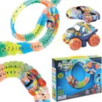 Speelgoedset Racebaan voor Kinderen - 360° Rotatie, Verlichte Raceauto en Flexibele Muur - Perfect Geschenk voor Verjaardag en Kerstmis