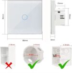 Lichtschakelaar Touch WIFI 1 gang 1 Weg 220V Compatibel met Alexa, Schakelaar Licht Glas Screen Wandschakelaar Tuya Smart Life App Bediening Wit - Afbeelding 5