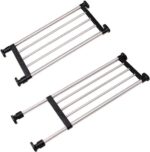 Verstelbare metalen opbergrek voor kledingkast - Zwarte kastorganizer - Uitbreidbaar met spanplank - DIY verdeler voor keuken en badkamer - 84-117,5 cm