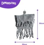 3 Griezelige Enge Hangende Skeletten, 90cm - Halloween Feestdecoratie, Horror Decoratie voor Spookhuis, Tuin, Binnen en Buiten - Stevig en Herbruikbaar - Afbeelding 5