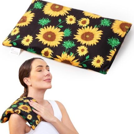 Magnetronbestendig warmtekussen met wasbare hoes kruik, herbruikbaar multifunctioneel magnetronverwarmingskussen voor nek en schouders, vochtig warmtekussen in de vorm van een zitzak en warm kompres voor knieën, spieren, gewrichten, polsen en buik.