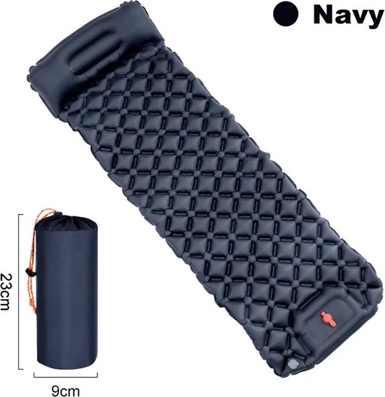 550x567 Luchtbed - Inbouw pomp - Camping slapen - 190x58x5 - Navy - Afbeelding 1