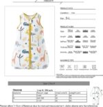 ademend 100% katoen mousseline zachte inbakerdeken | Unisex slaapzak voor babymeisjes en jongens0-6 maanden