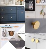 Meubelknop goud, kastknoppen, messing handgrepen voor de winkel rond, 28 mm hardware massief messing ronde kleine gaatjes kleine handgreep, voor kastdeuren en ladekasten, met schroeven (6 stuks) - Afbeelding 4