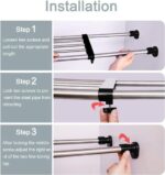 Verstelbare metalen opbergrek voor kledingkast - Zwarte kastorganizer - Uitbreidbaar met spanplank - DIY verdeler voor keuken en badkamer - 84-117,5 cm - Afbeelding 7