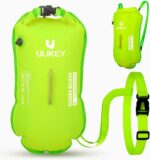 Opblaasbare boa om te zwemmen, 2-in-1 zwembad en 28 l, waterdichte zakken met verstelbare schouderriem, zwemmen uit vrij water en triathlon boei om te zwemmen, voor strand, watersport, surfen, snorkelen, kajakken