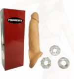 Realistische dildo's sleeve met testikelringen penismanchetten fetisj vertraging ejaculatie erectie verbetering van het uithoudingsvermogen grotere verharder langere seksspeeltje voor - Afbeelding 2