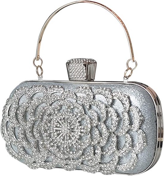 550x590 Avondtas met strass voor dames, glinsterende pailletten, handtas, kristallen clutch-tas, bruidstas, elegante crossbody-tas, schoudertas voor bruiloft, banket, cocktailbal, feest - Afbeelding 1